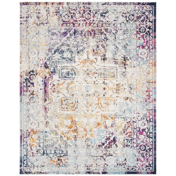 Mistana™ Christa Polypropylene Blend Ivory/Aqua/Purple/Orange Rug